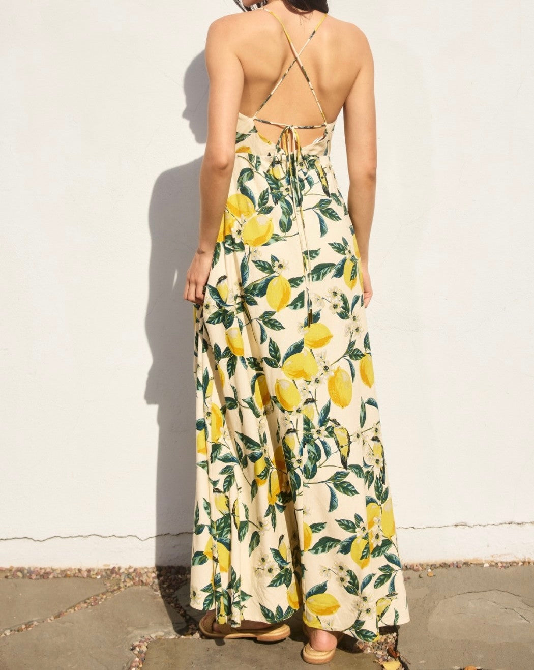 VINTAGE LEMON GARDEN KNOT MAXI DRESS