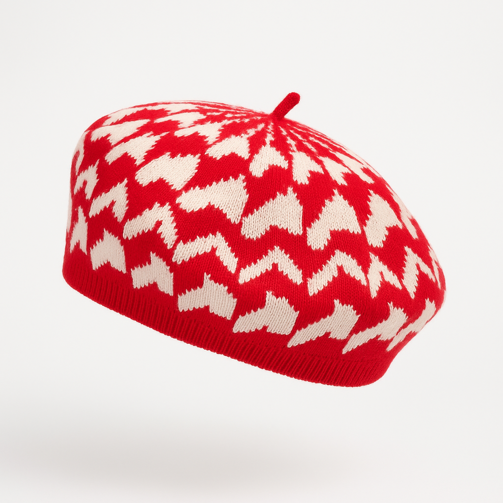 The Amélie Heart Knit Beret