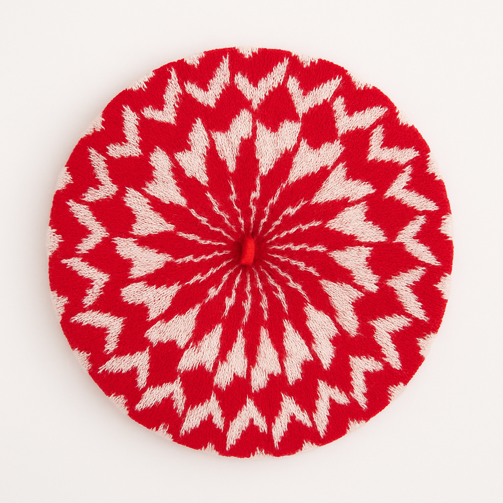 The Amélie Heart Knit Beret
