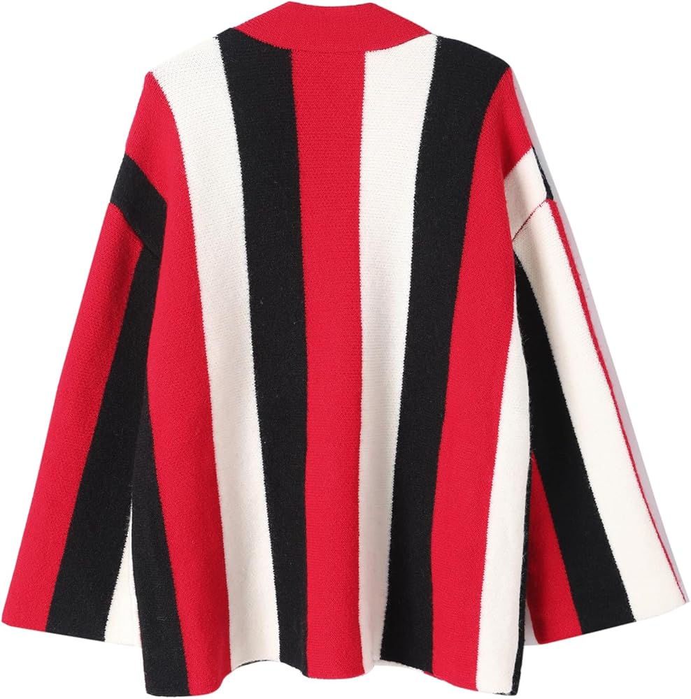 LINE FOR LINE STRIPE COLOR CARDIGAN - RED MULTI