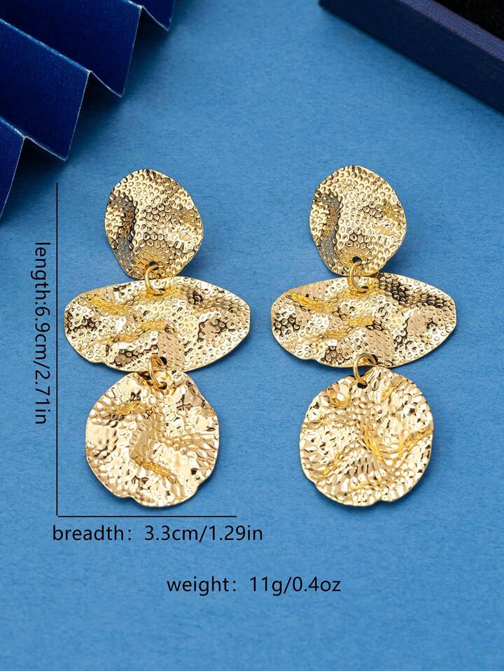 CRINKLE TEXTURE DANGLE EARRINGS