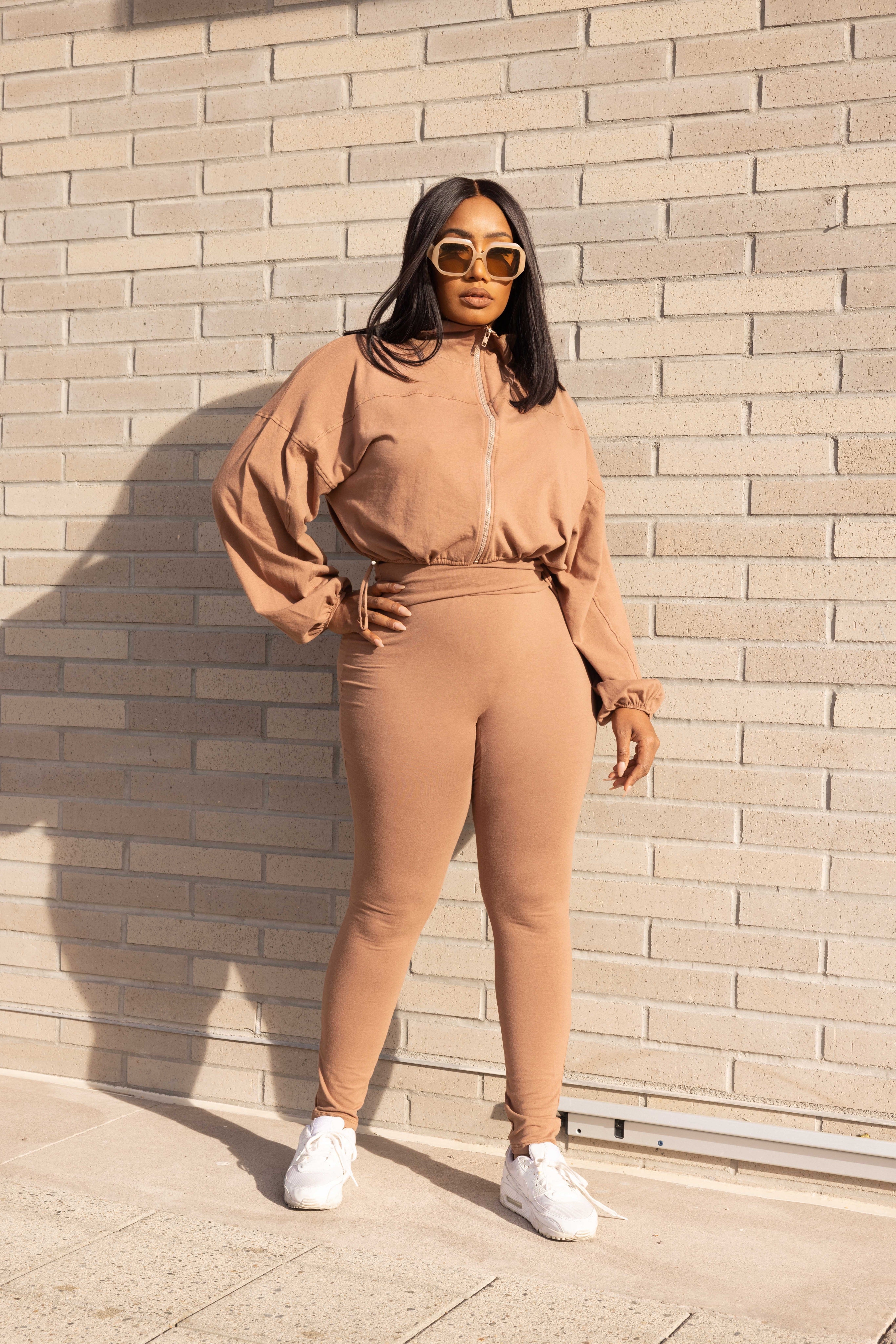 IOTA JACKET AND LEGGING 2PC SET -DARK MOCHA