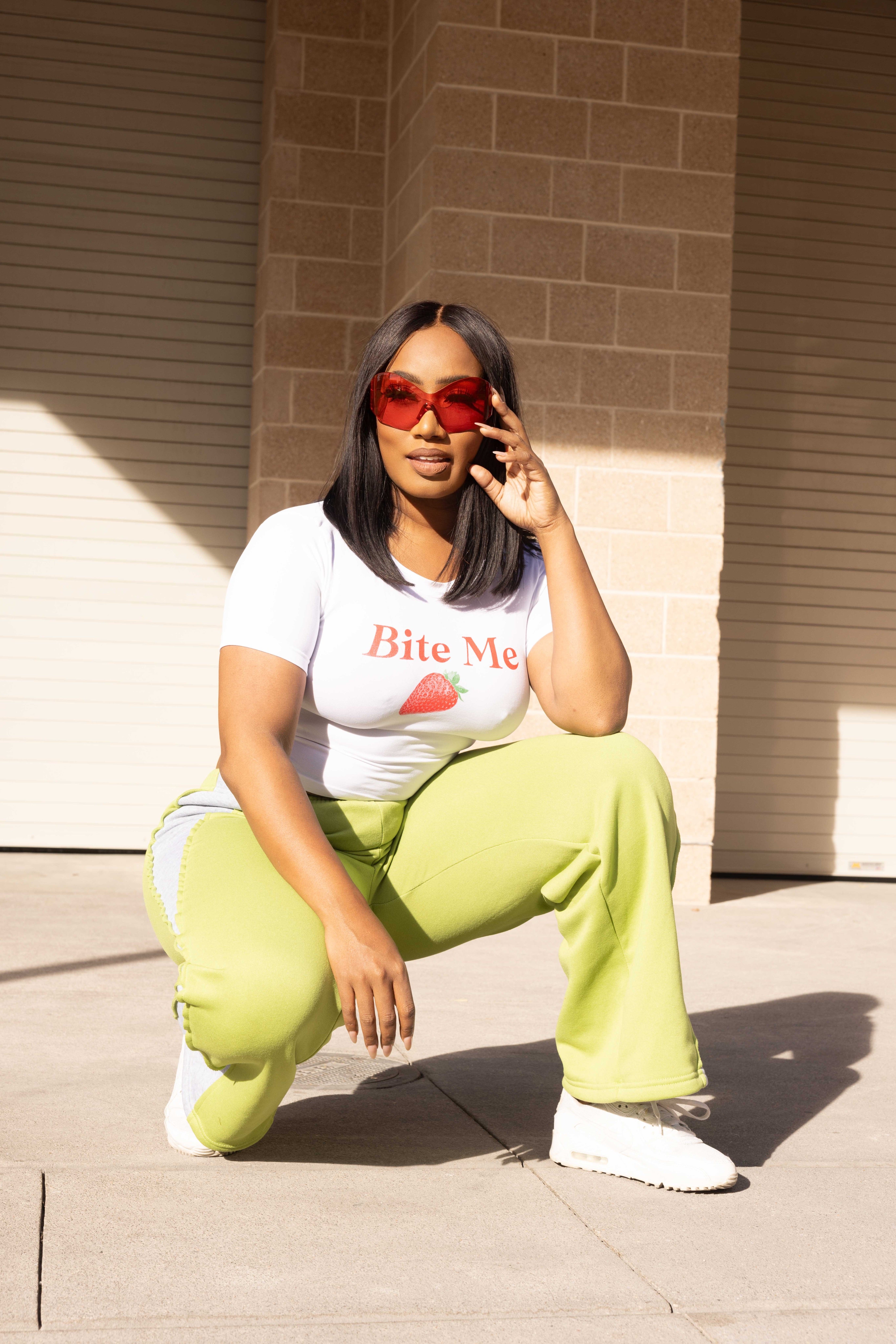 RUN THE RACE COLOR CONTRAST CASUAL PANTS- LIME/GREY