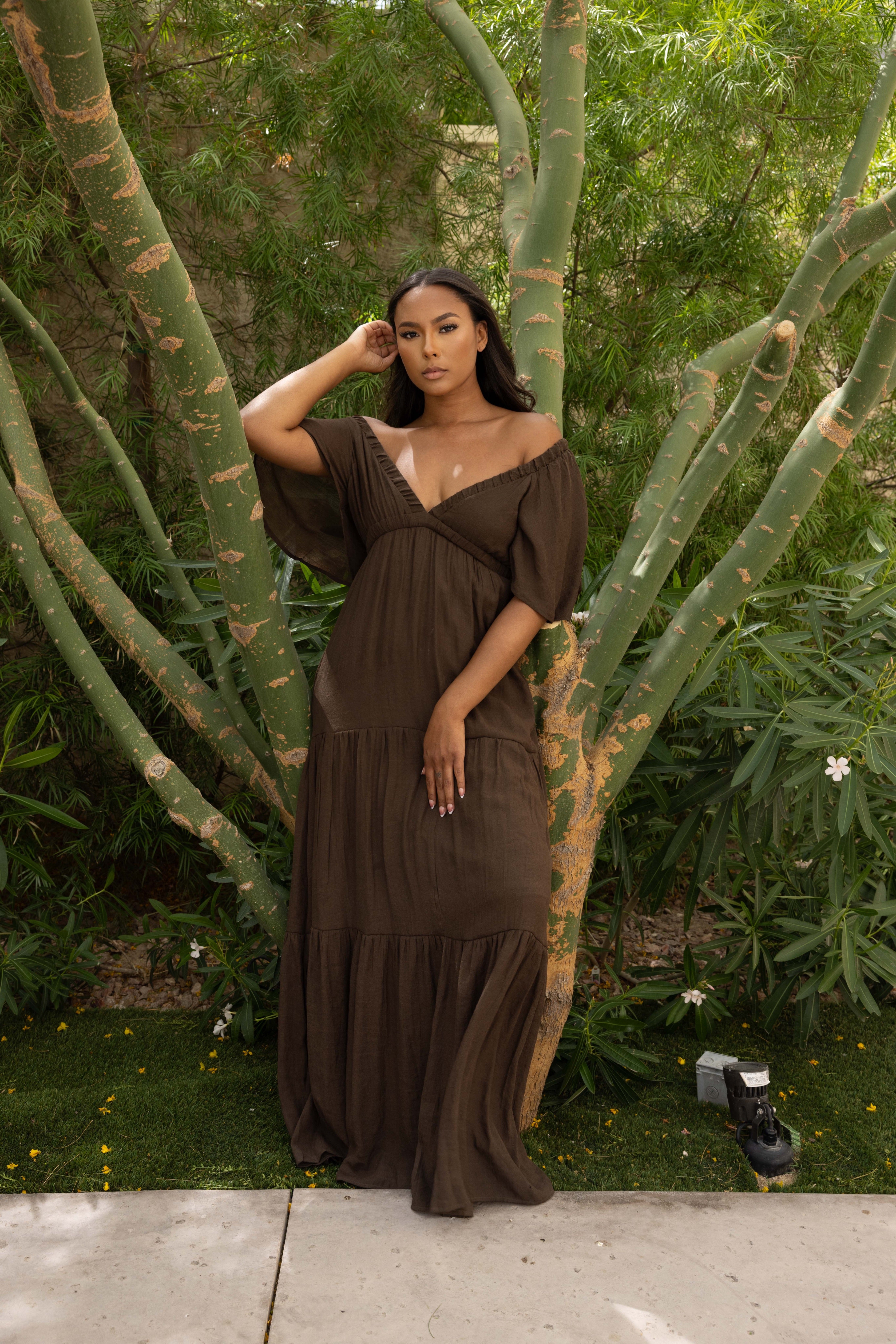 NEWPORT BEACH MAXI DRESS- MOCHA