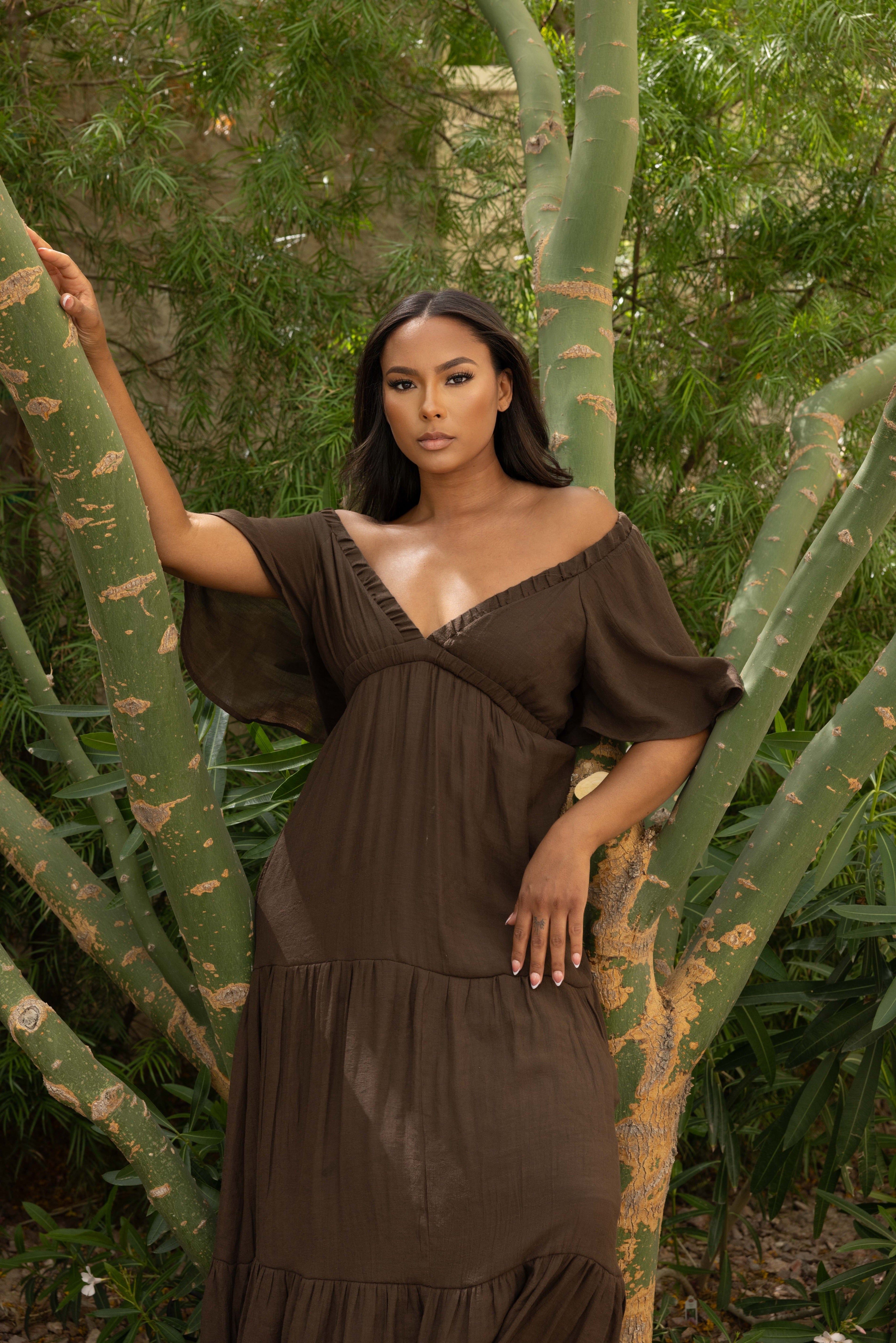 NEWPORT BEACH MAXI DRESS- MOCHA