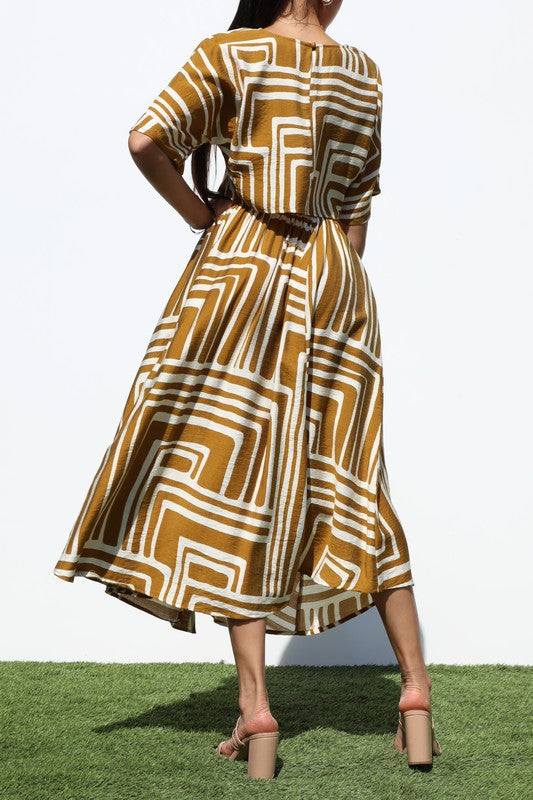 AZARI LOOSE FIT SKIRT SET - DEEP MUSTARD