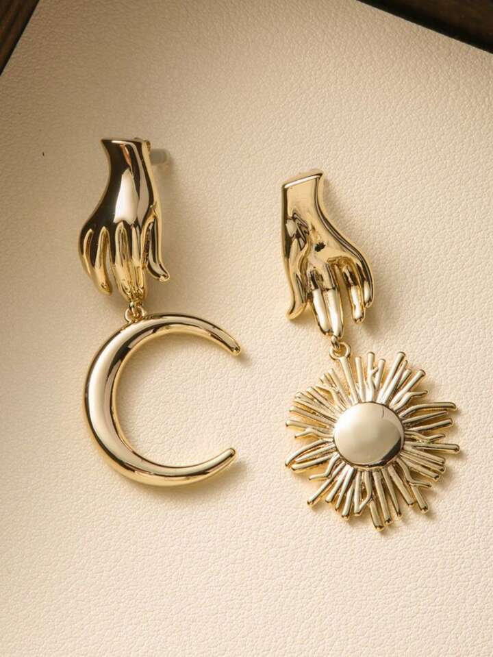 SUN AND MOON ASYMMETRIC EARRINGS