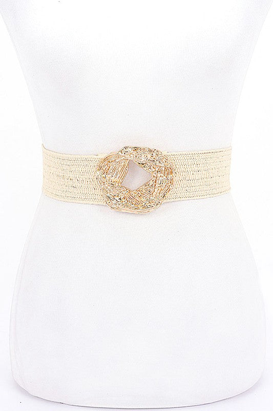 GODDESS TEXTURED STRAW BELT - NATURAL