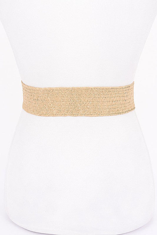 GODDESS TEXTURED STRAW BELT - NATURAL