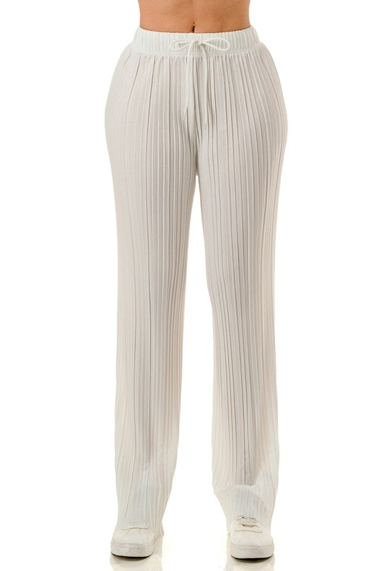 SUMMER BREEZE PLISS PANTS - CLASSIC WHITE