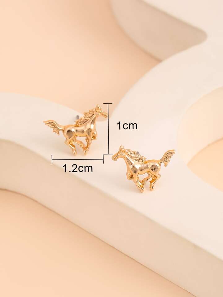 HORSE STUD EARRINGS - YELLOW GOLD