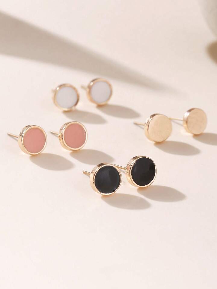 DOTS STUD EARRINGS SET - PINK MULTI