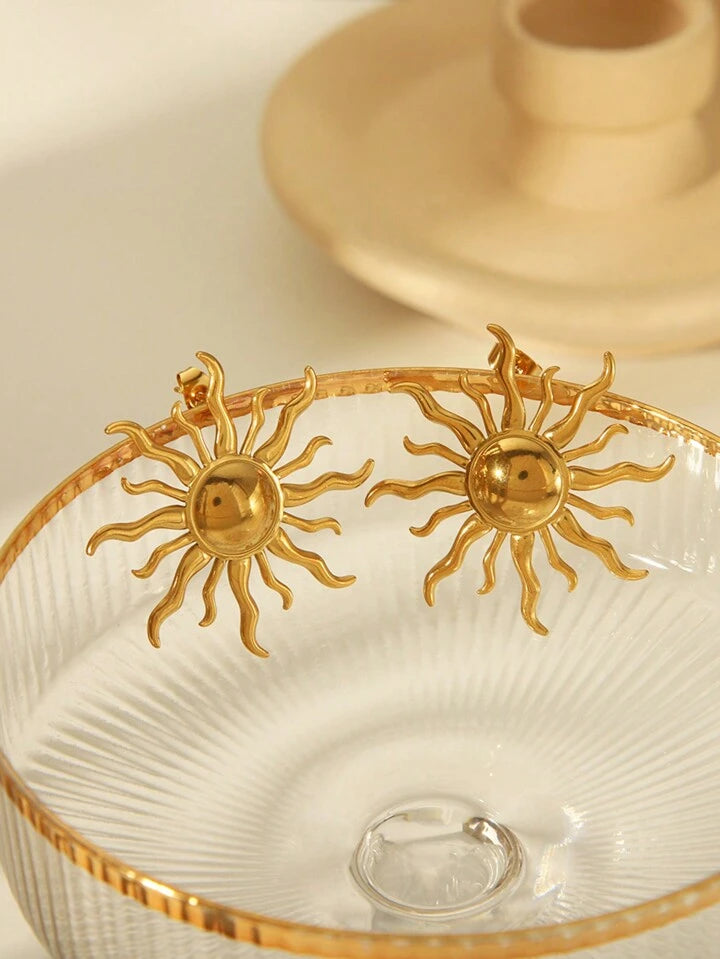 SOLAR SUN STUD EARRINGS - GOLD
