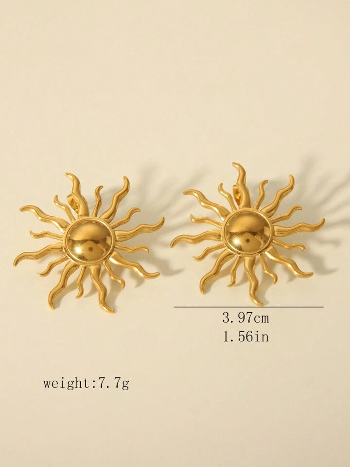 SOLAR SUN STUD EARRINGS - GOLD