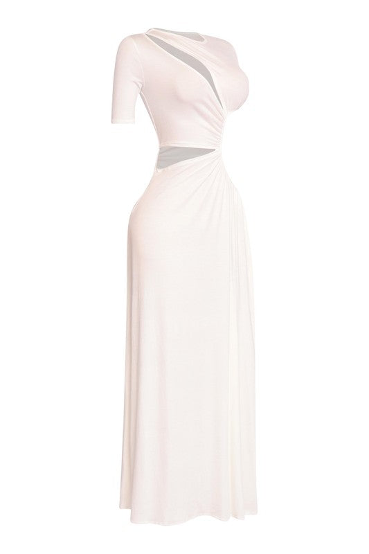 CAN'T REPLACE ME MAXI DRESS-WHITE
