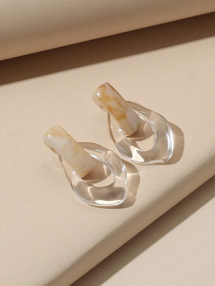 ELLE CLEAR DANGLE EARRINGS - CLEAR