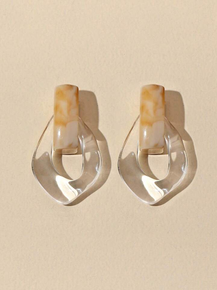 ELLE CLEAR DANGLE EARRINGS - CLEAR