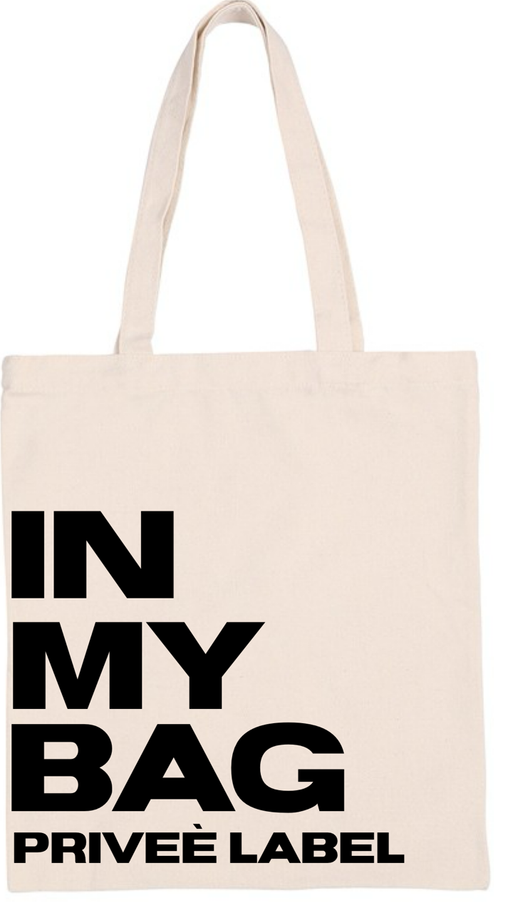 "IN MY BAG" CANVAS TOTE BAG- OFF WHITE
