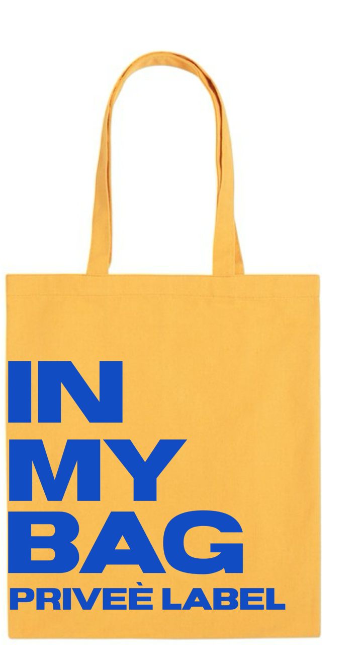 "IN MY BAG" CANVAS TOTE BAG- YELLOW