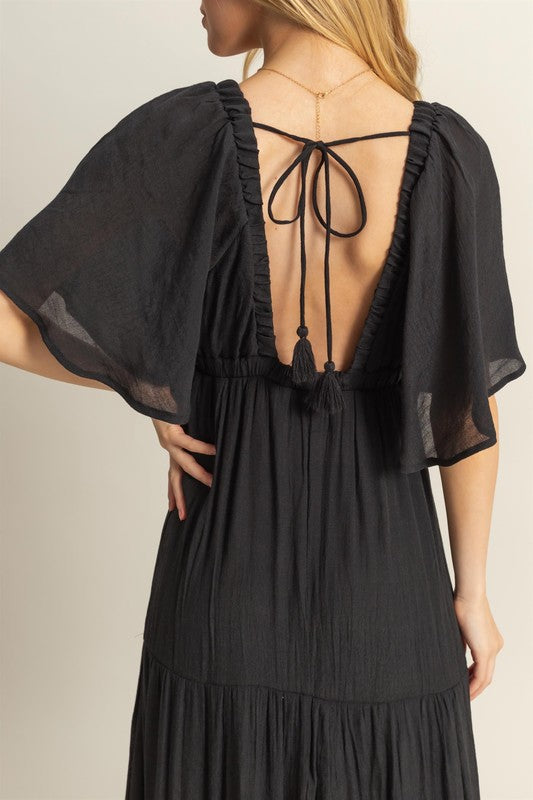 NEWPORT BEACH MAXI DRESS- BLACK