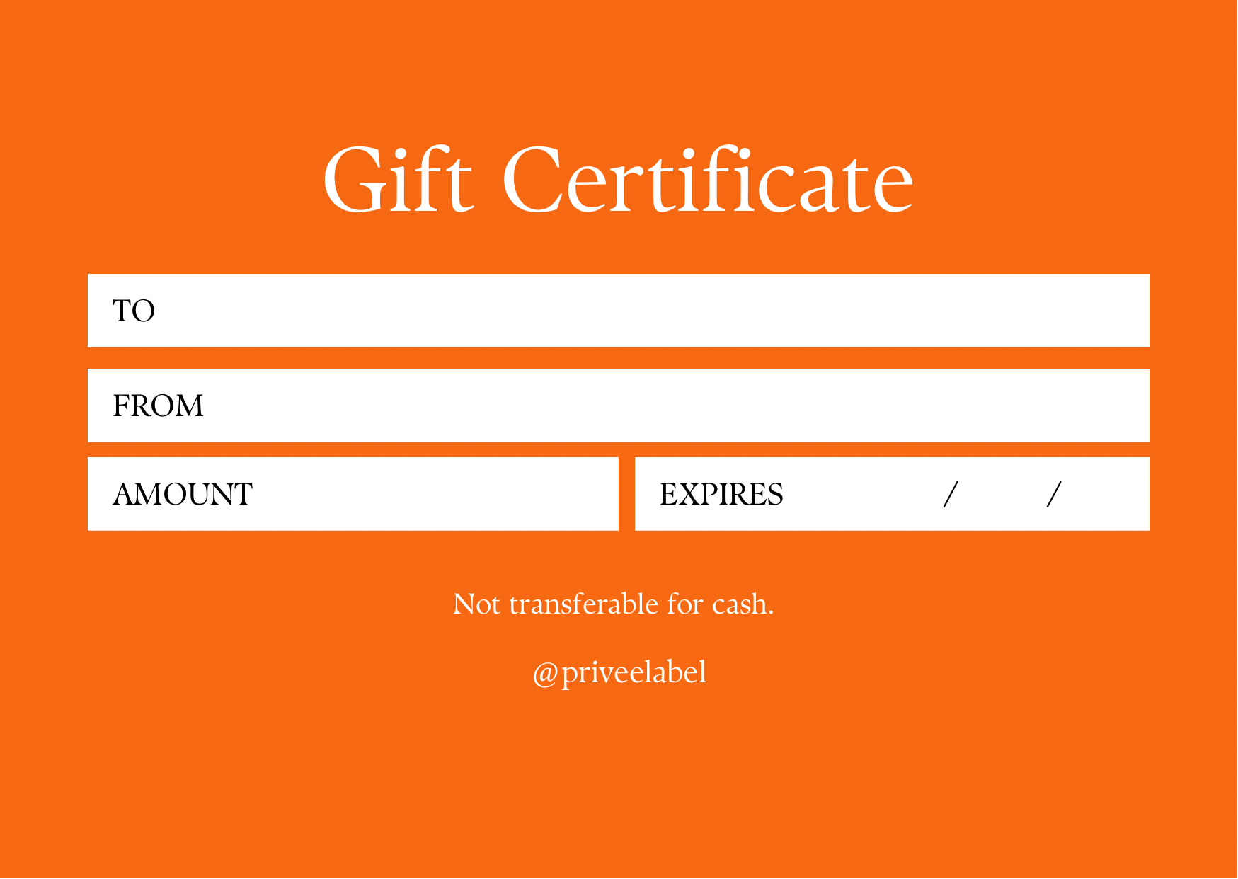 Privee Label Gift Cards