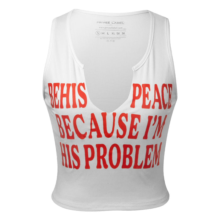 his peace his problem crop top womens shirts white top 