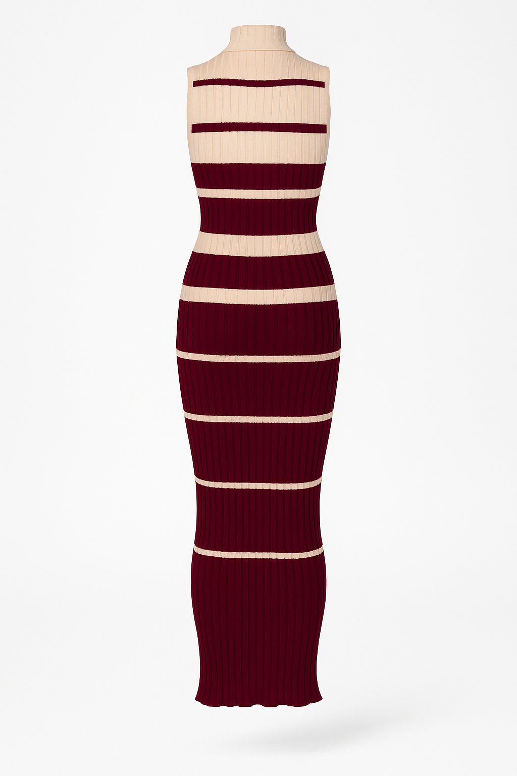 The Corinne Knit Midi Dress –  MERLOT STRIPE