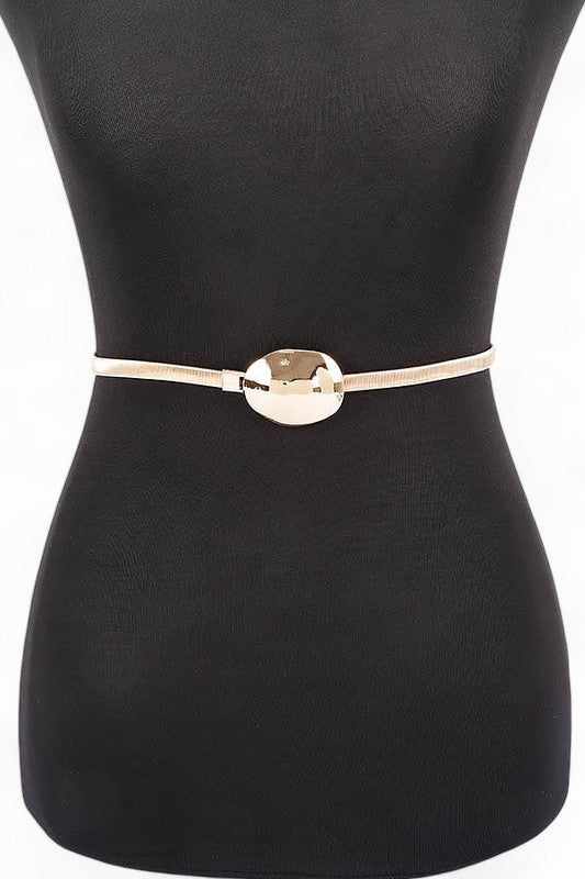 ENYA BUCKLE ELASTIC BELT - GOLD