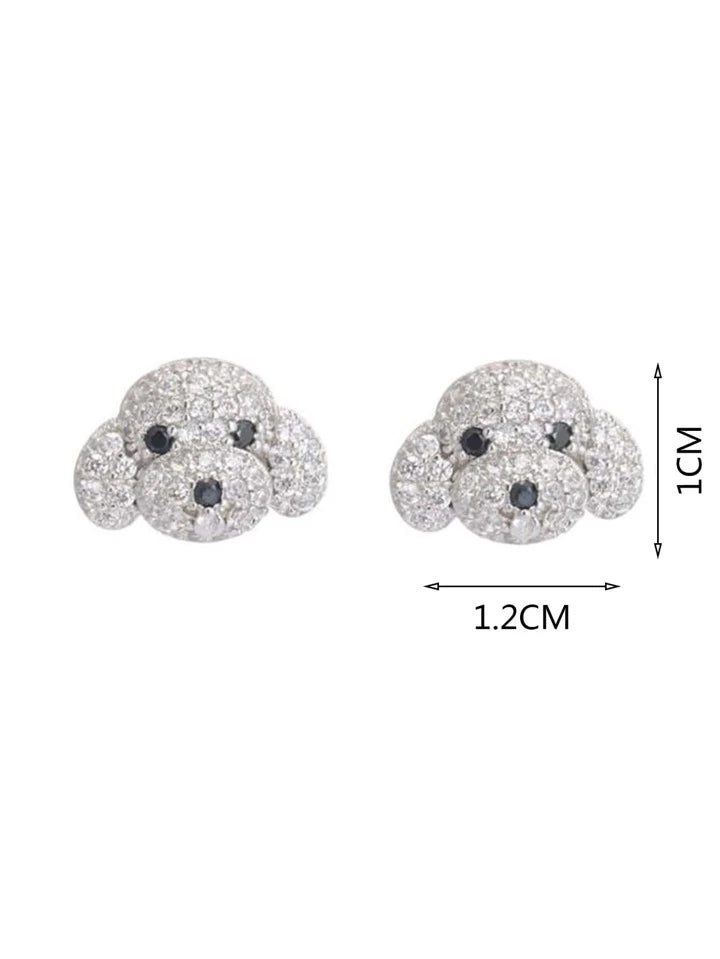 PUPPY STUDD EARRINGS - SILVER