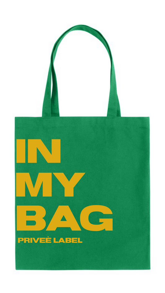 "IN MY BAG" CANVAS TOTE BAG- SPARTAN GREEN