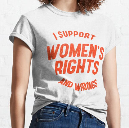 "WOMENS RIGHTS"  SLOGAN  TSHIRT- WHITE MULTI