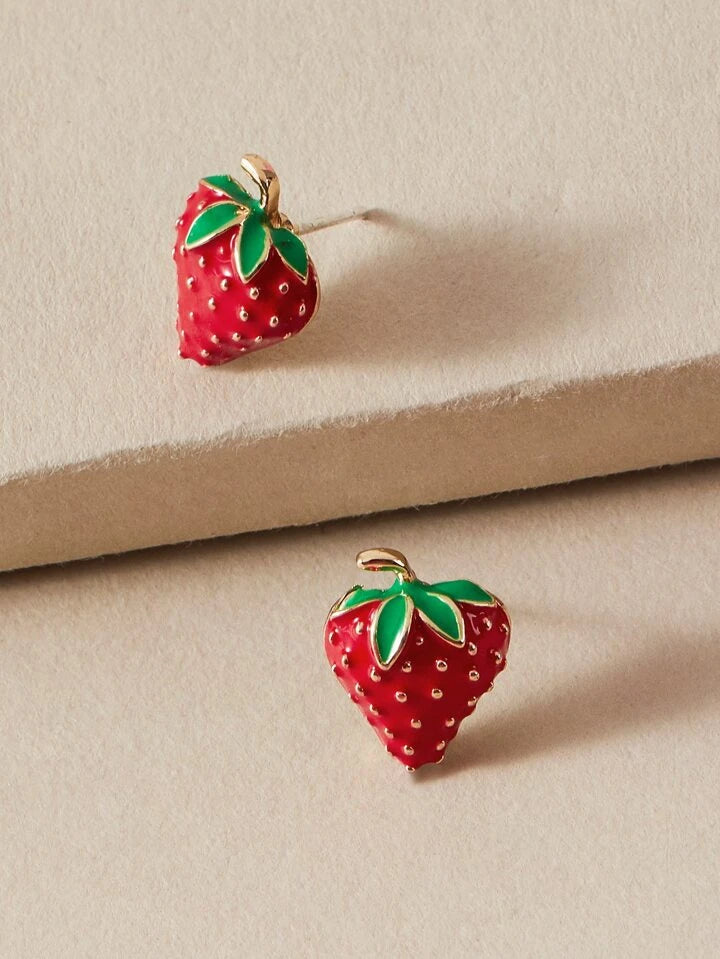 STRAWBERRY STUD EARRINGS