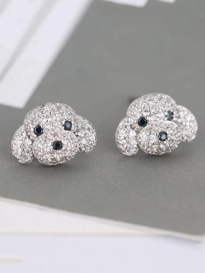 PUPPY STUDD EARRINGS - SILVER