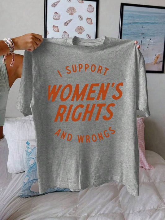 "WOMENS RIGHTS"  SLOGAN  TSHIRT- GREY MULTI