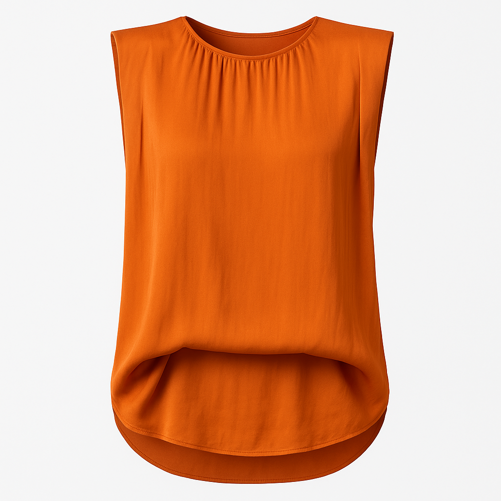 SIMONE SATIN BLOUSE -SUNSET EMBER