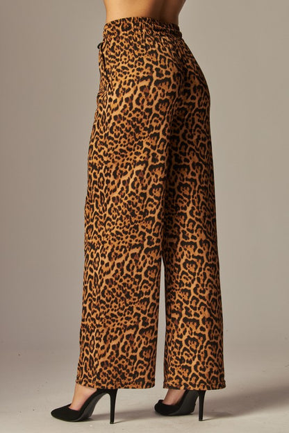 YOU ARE SPOT ON CHEETAH PRINT CASUAL PANTS - BROWN MULTI