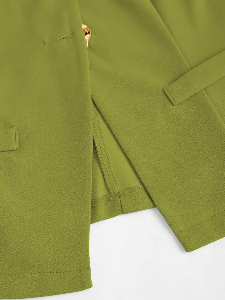 Elise Structured Button Vest – Lemongrass