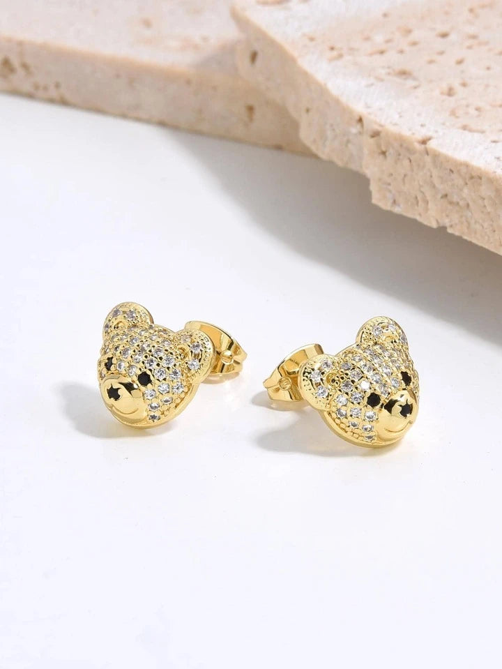 TEDDY  STUD EARRINGS - GOLD