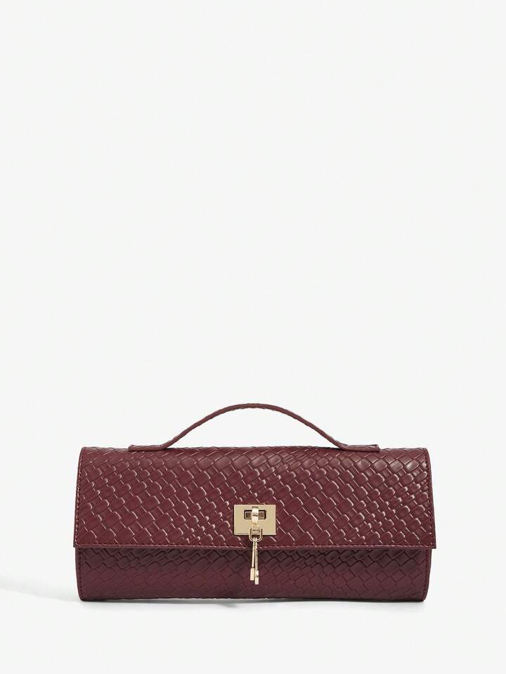 The Valen Vegan Leather  Clutch – BORDEAUX