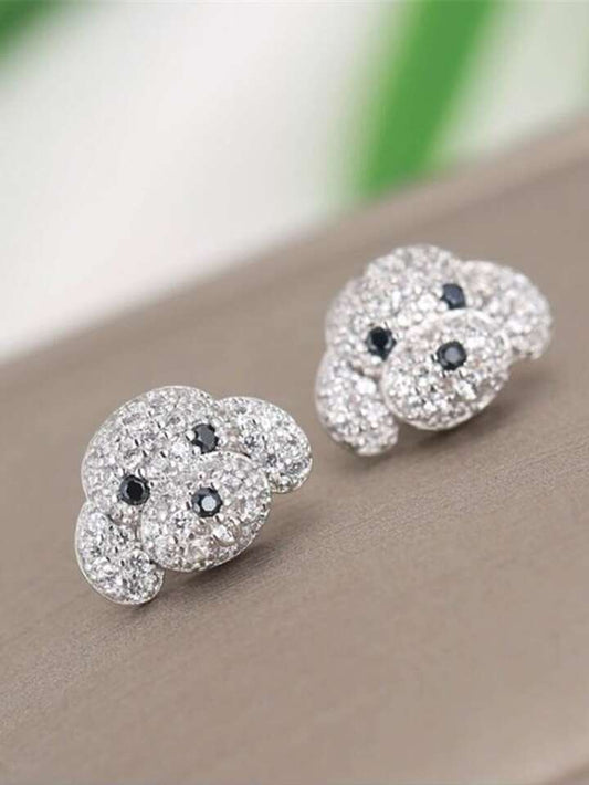 PUPPY STUDD EARRINGS - SILVER