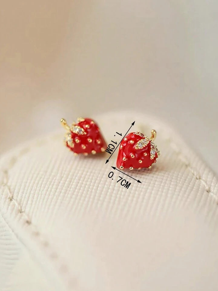 STRAWBERRY STUD EARRINGS