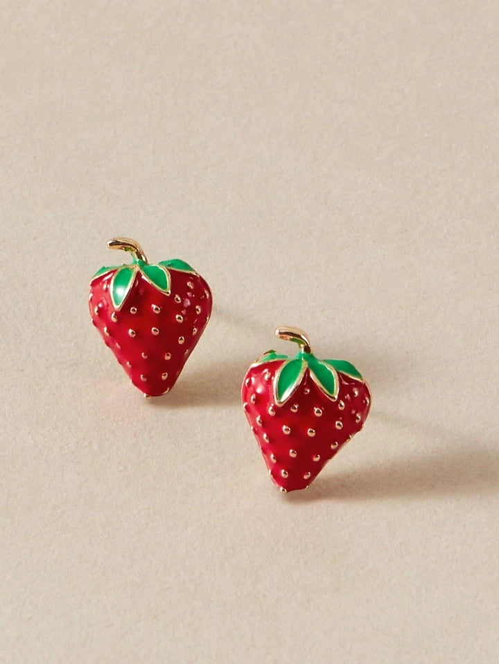 STRAWBERRY STUD EARRINGS