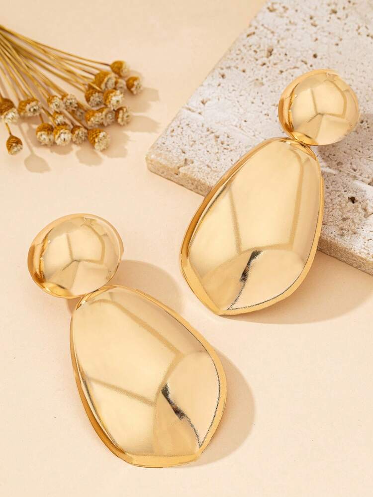 "PEBBLES " GEOMETRIC SHAPE DROP EARRINGS - GOLD