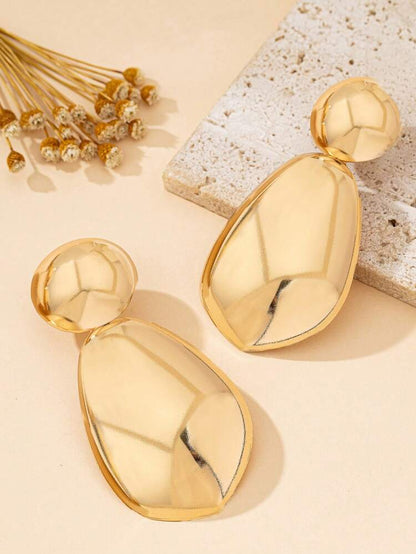 "PEBBLES " GEOMETRIC SHAPE DROP EARRINGS - GOLD