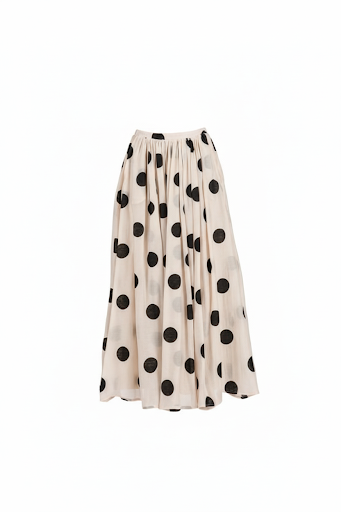 The Colette Skirt – Ivory Noir Dot