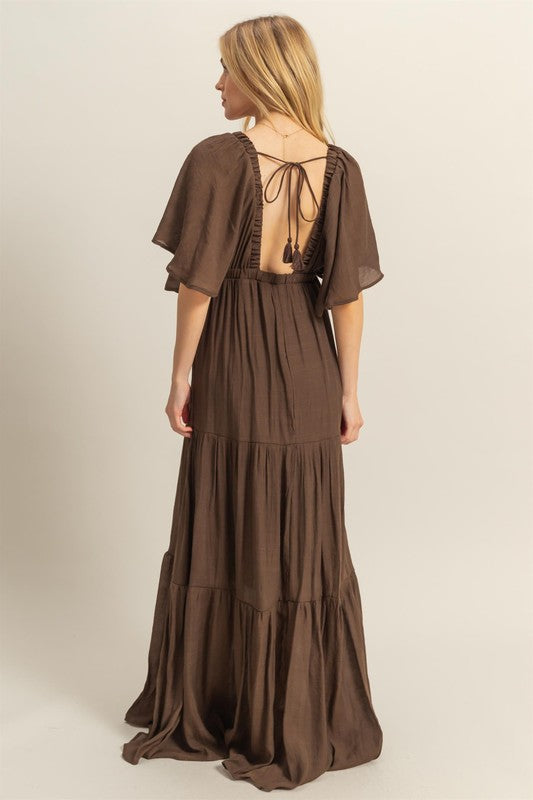 NEWPORT BEACH MAXI DRESS- MOCHA