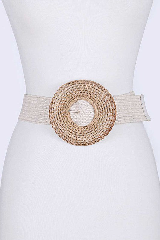 NUBIA  STRAW BELT - IVORY