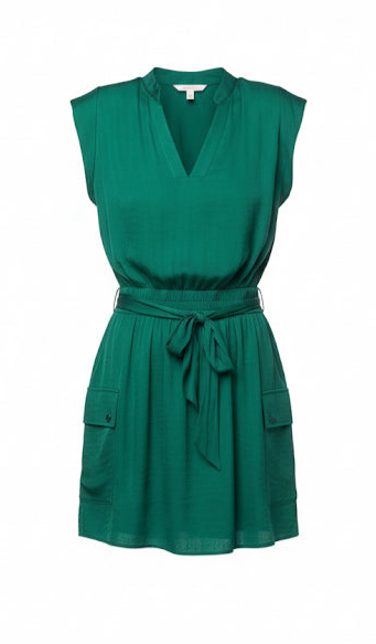 Sloane Cargo Mini Dress- BOTANIC GREEN