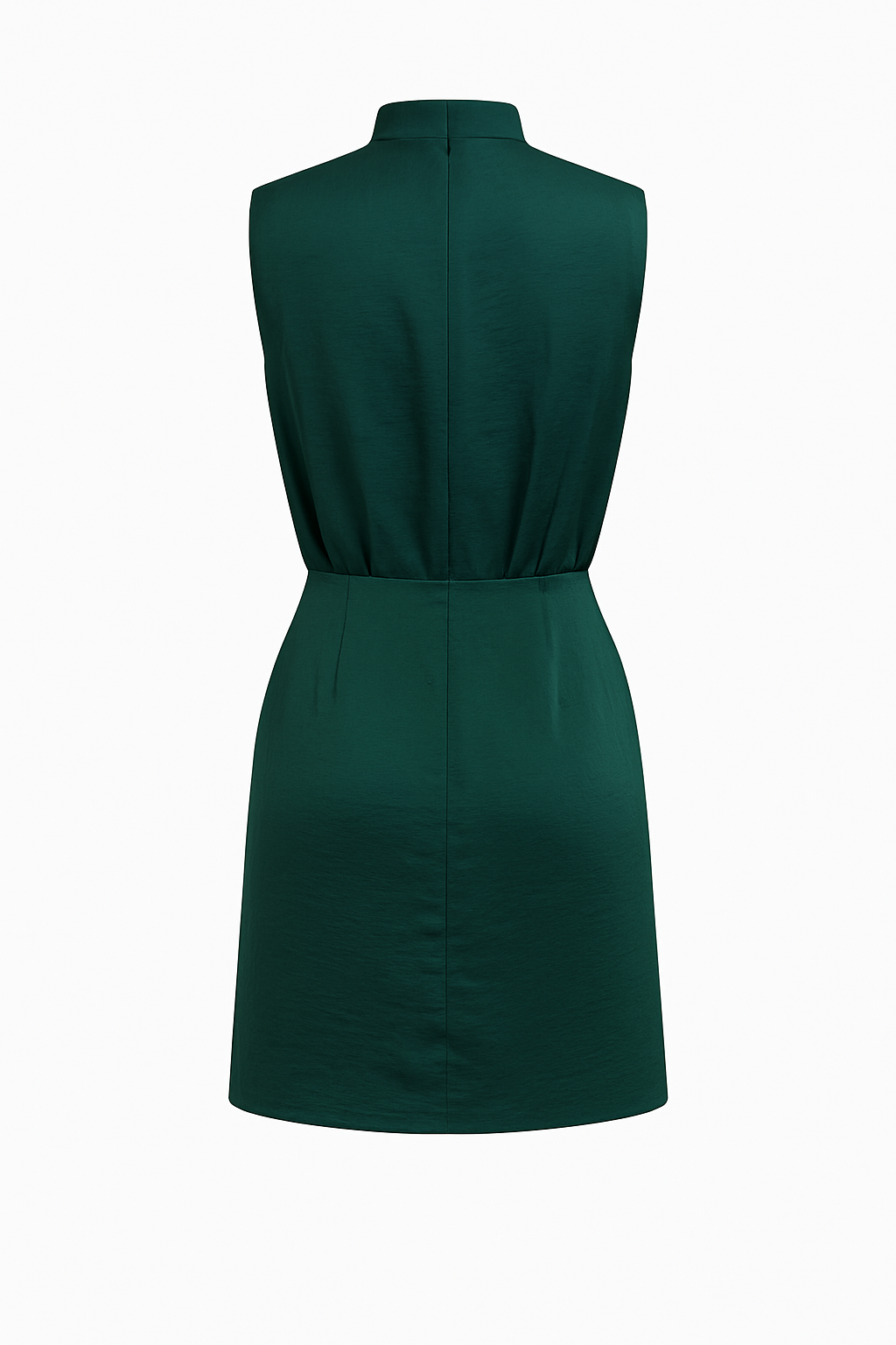 JOANNA  SATIN MOCK NECK MINI DRESS -RAINFOREST GREEN