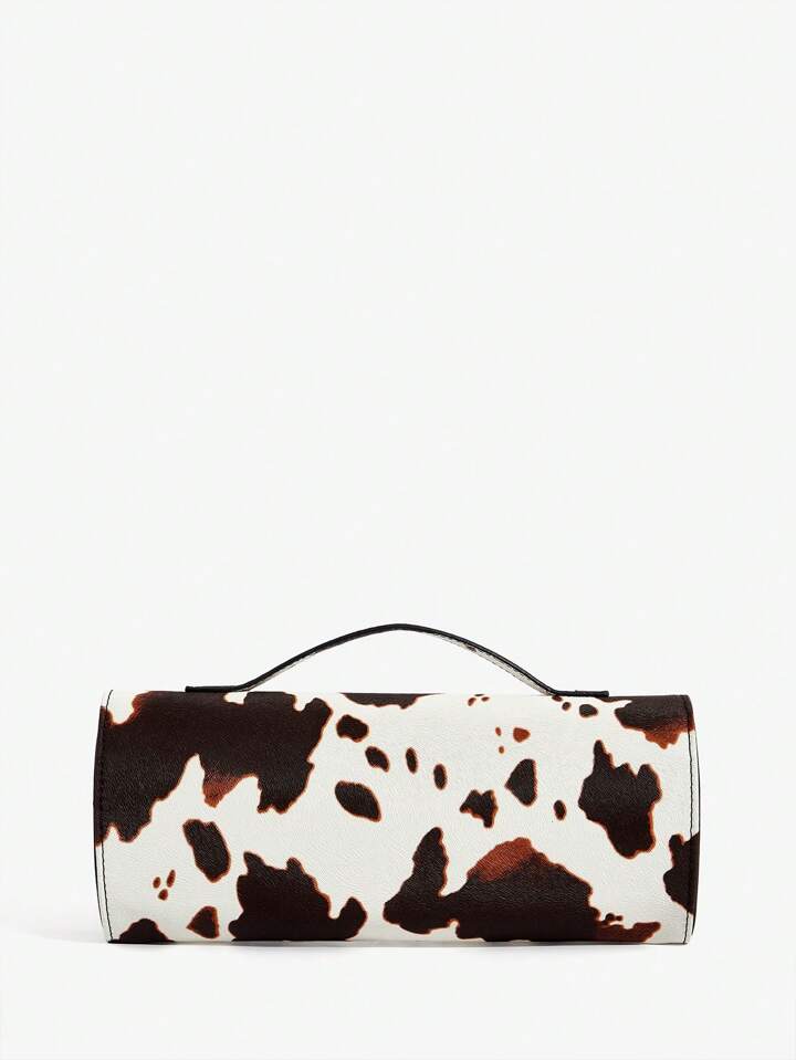 The Valen Vegan Leather Clutch – SADDLE PRINT